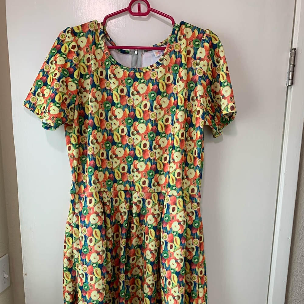 LuLaRoe Amelia Fruit Dress 2XL